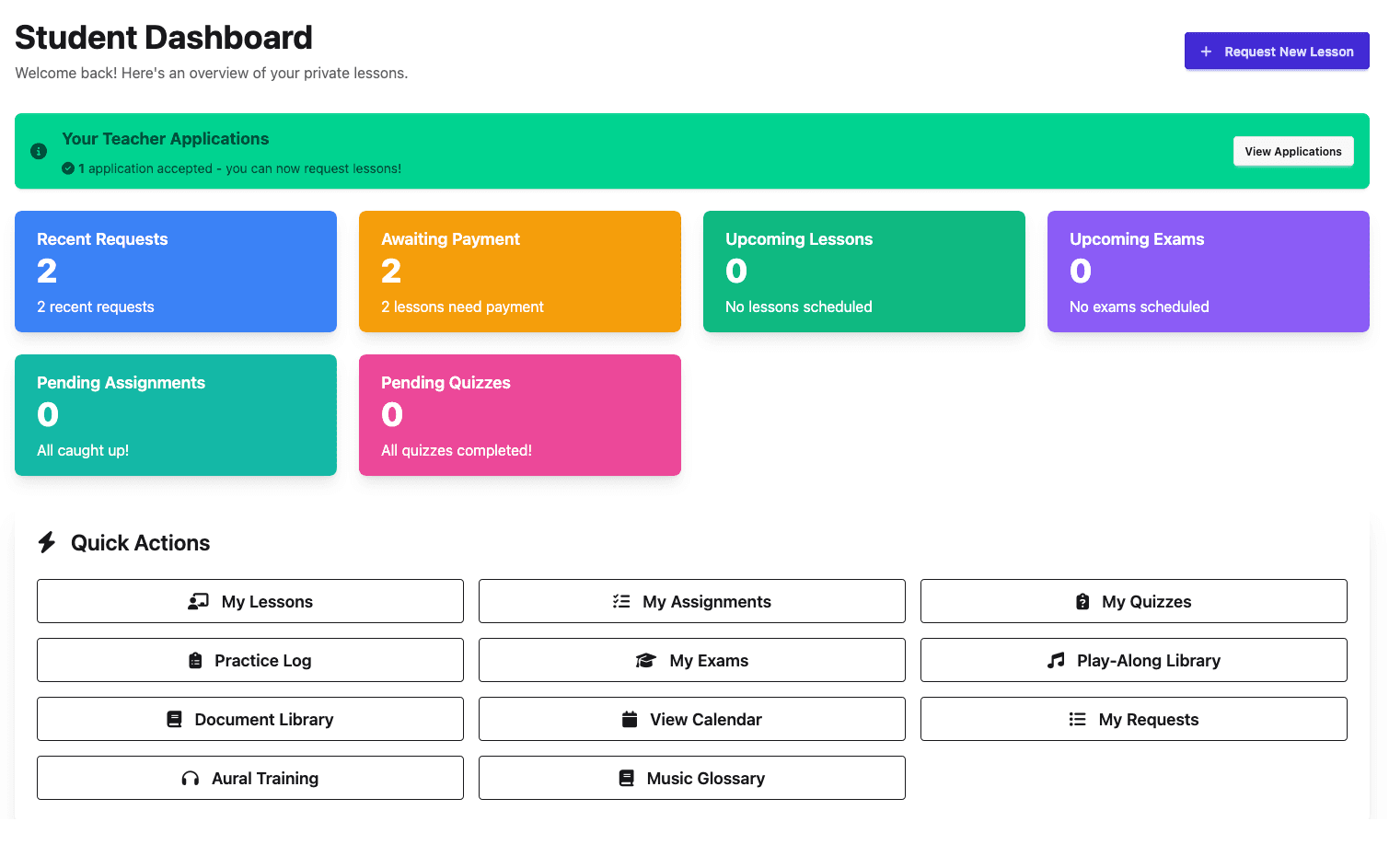 Student dashboard